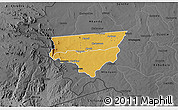 Physical 3D Map of Zulu, darken, desaturated