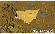Physical 3D Map of Zulu, darken
