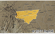 Physical 3D Map of Zulu, darken, semi-desaturated
