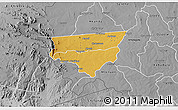 Physical 3D Map of Zulu, desaturated
