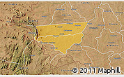 Physical 3D Map of Zulu, satellite outside