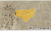 Physical 3D Map of Zulu, semi-desaturated