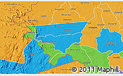 Political 3D Map of Zulu