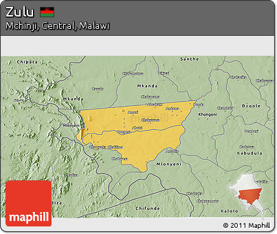 Savanna Style 3D Map of Zulu