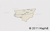 Shaded Relief 3D Map of Zulu, cropped outside