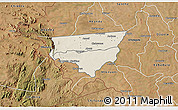 Shaded Relief 3D Map of Zulu, satellite outside