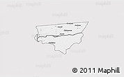 Silver Style 3D Map of Zulu, single color outside
