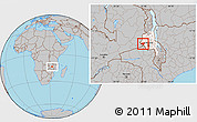 Gray Location Map of Zulu, highlighted grandparent region