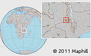 Gray Location Map of Zulu, highlighted parent region
