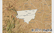 Shaded Relief Map of Zulu, satellite outside