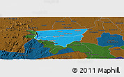 Political Panoramic Map of Zulu, darken