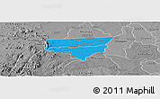 Political Panoramic Map of Zulu, desaturated