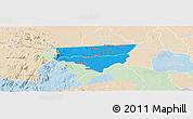 Political Panoramic Map of Zulu, lighten
