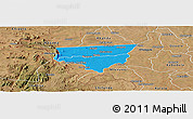 Political Panoramic Map of Zulu, satellite outside
