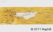 Shaded Relief Panoramic Map of Zulu, physical outside
