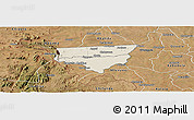Shaded Relief Panoramic Map of Zulu, satellite outside