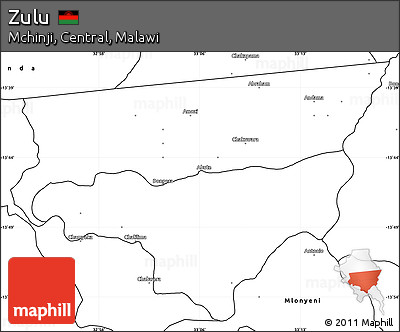 Blank Simple Map of Zulu