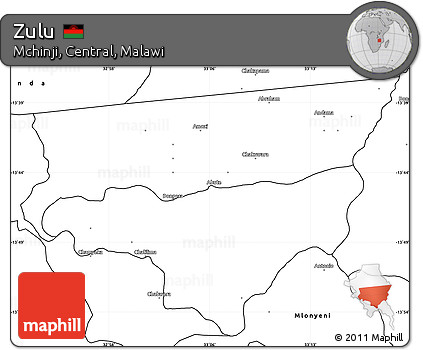 Blank Simple Map of Zulu