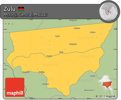 Savanna Style Simple Map of Zulu
