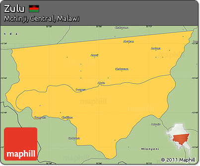 Savanna Style Simple Map of Zulu