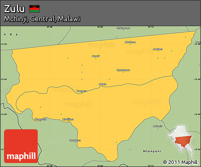 Savanna Style Simple Map of Zulu