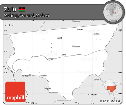 Silver Style Simple Map of Zulu