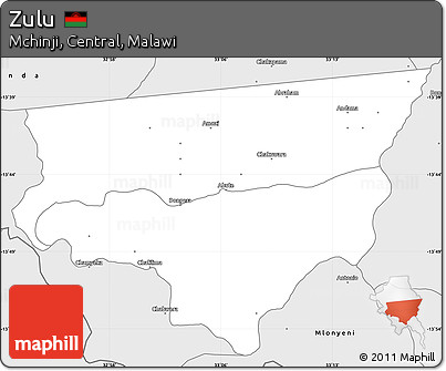 Silver Style Simple Map of Zulu
