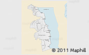 Classic Style 3D Map of Nkhotakota, single color outside