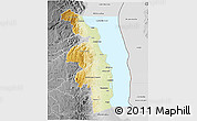 Physical 3D Map of Nkhotakota, desaturated