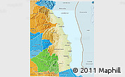 Physical 3D Map of Nkhotakota, political shades outside