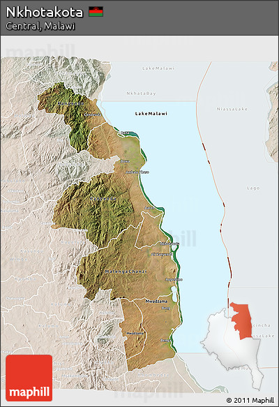 Satellite 3D Map of Nkhotakota, lighten