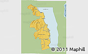 Savanna Style 3D Map of Nkhotakota, single color outside