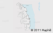 Silver Style 3D Map of Nkhotakota, single color outside