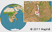 Satellite Location Map of Lake Malawi, highlighted grandparent region