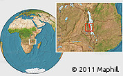 Satellite Location Map of Lake Malawi