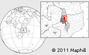 Blank Location Map of Nkhotakota, highlighted country, highlighted parent region, within the entire country