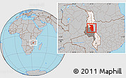Gray Location Map of Nkhotakota, highlighted country, highlighted parent region