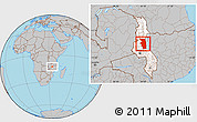 Gray Location Map of Nkhotakota, highlighted country