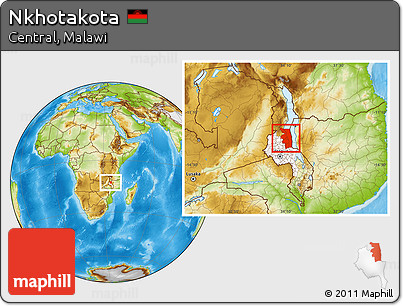 Physical Location Map of Nkhotakota, highlighted parent region