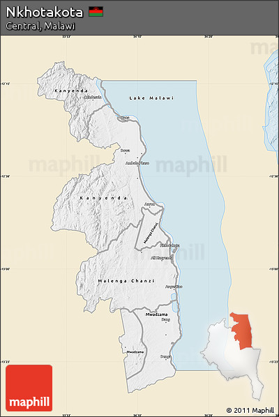 Classic Style Map of Nkhotakota, single color outside