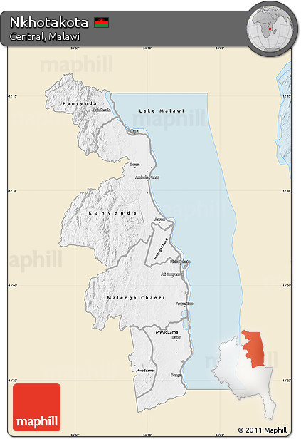 Classic Style Map of Nkhotakota, single color outside