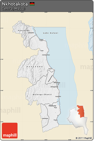 Classic Style Map of Nkhotakota, single color outside