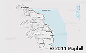 Silver Style Panoramic Map of Nkhotakota, single color outside