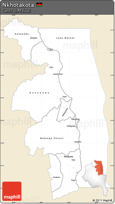 Classic Style Simple Map of Nkhotakota, single color outside