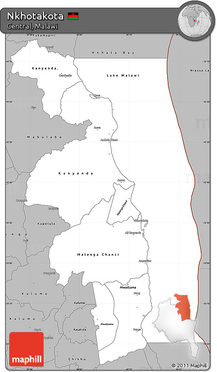 Gray Simple Map of Nkhotakota