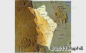 Physical 3D Map of Ntcheu, darken