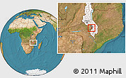 Satellite Location Map of Mpando, highlighted country, highlighted parent region