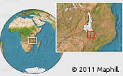 Satellite Location Map of Mpando, highlighted parent region, highlighted grandparent region, within the entire country