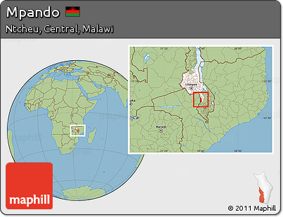 Savanna Style Location Map of Mpando, highlighted grandparent region