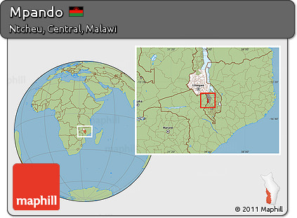 Savanna Style Location Map of Mpando, highlighted parent region, highlighted grandparent region
